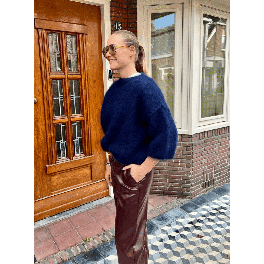 Studio Lavendel trui Celine mohari in dark blue