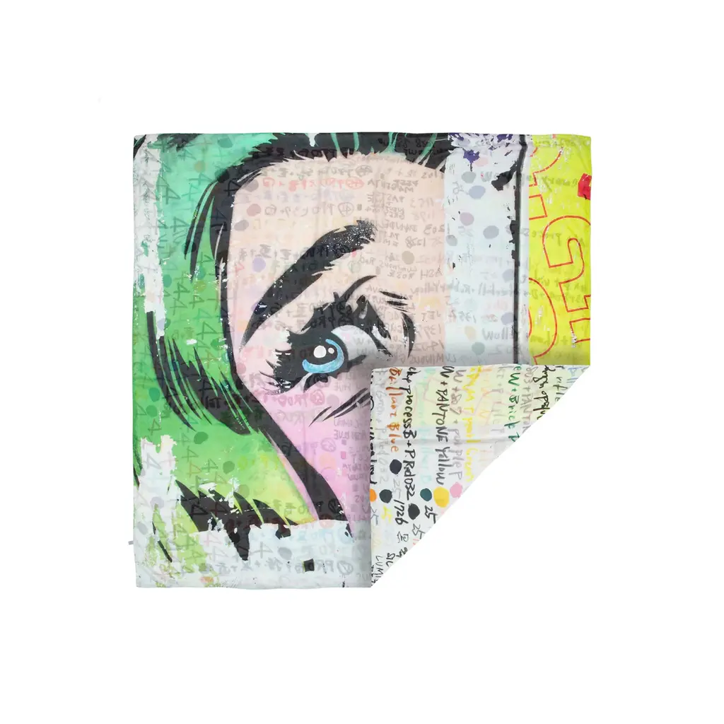 Talking Walls shawl Ava Double Face in why?