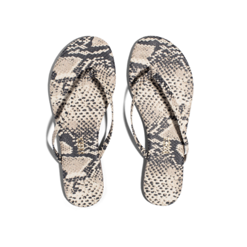 TKEES leren slipper Studio Exotic in sand snake