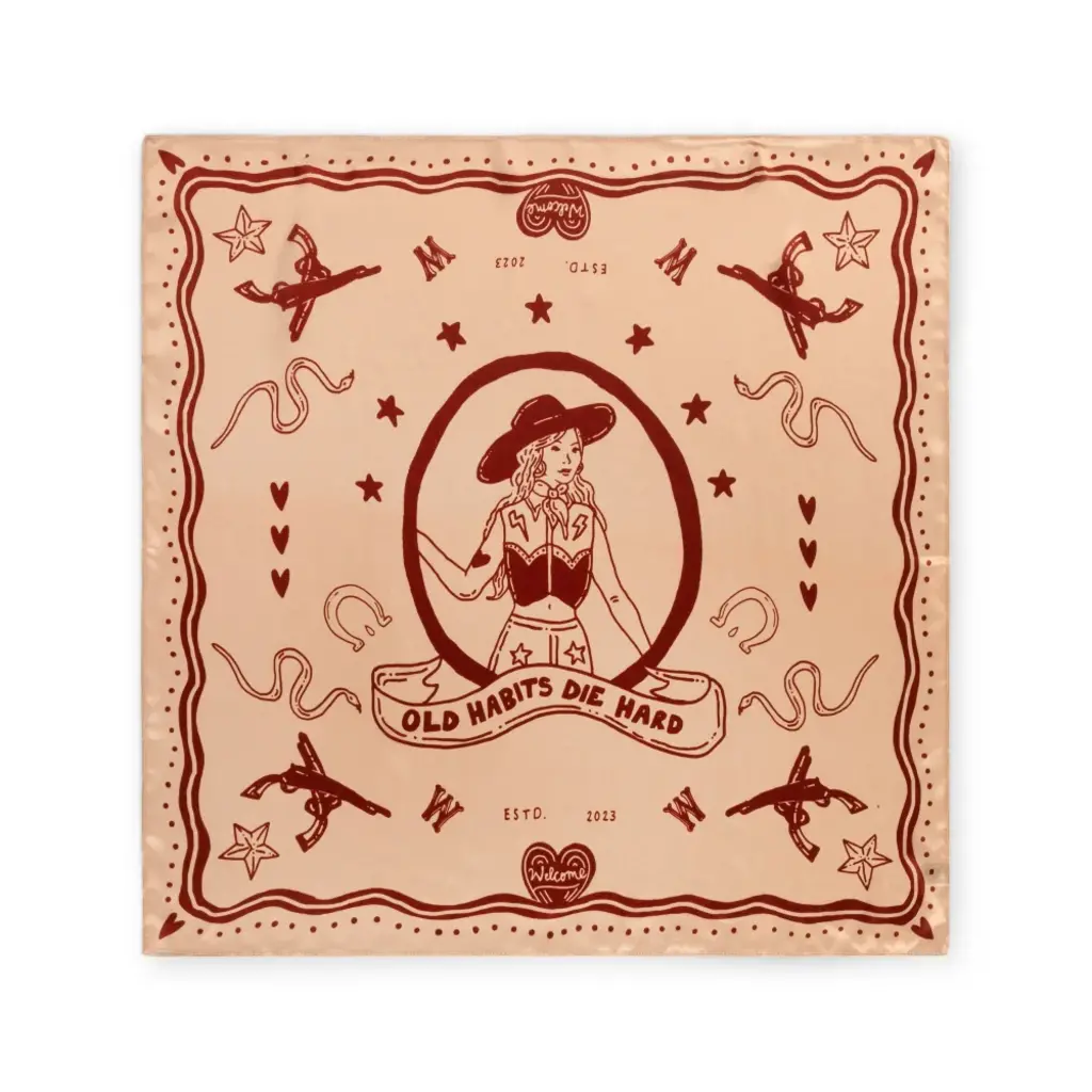 Old Habits Die Hard bandana/shawl in print cowgirl in the city