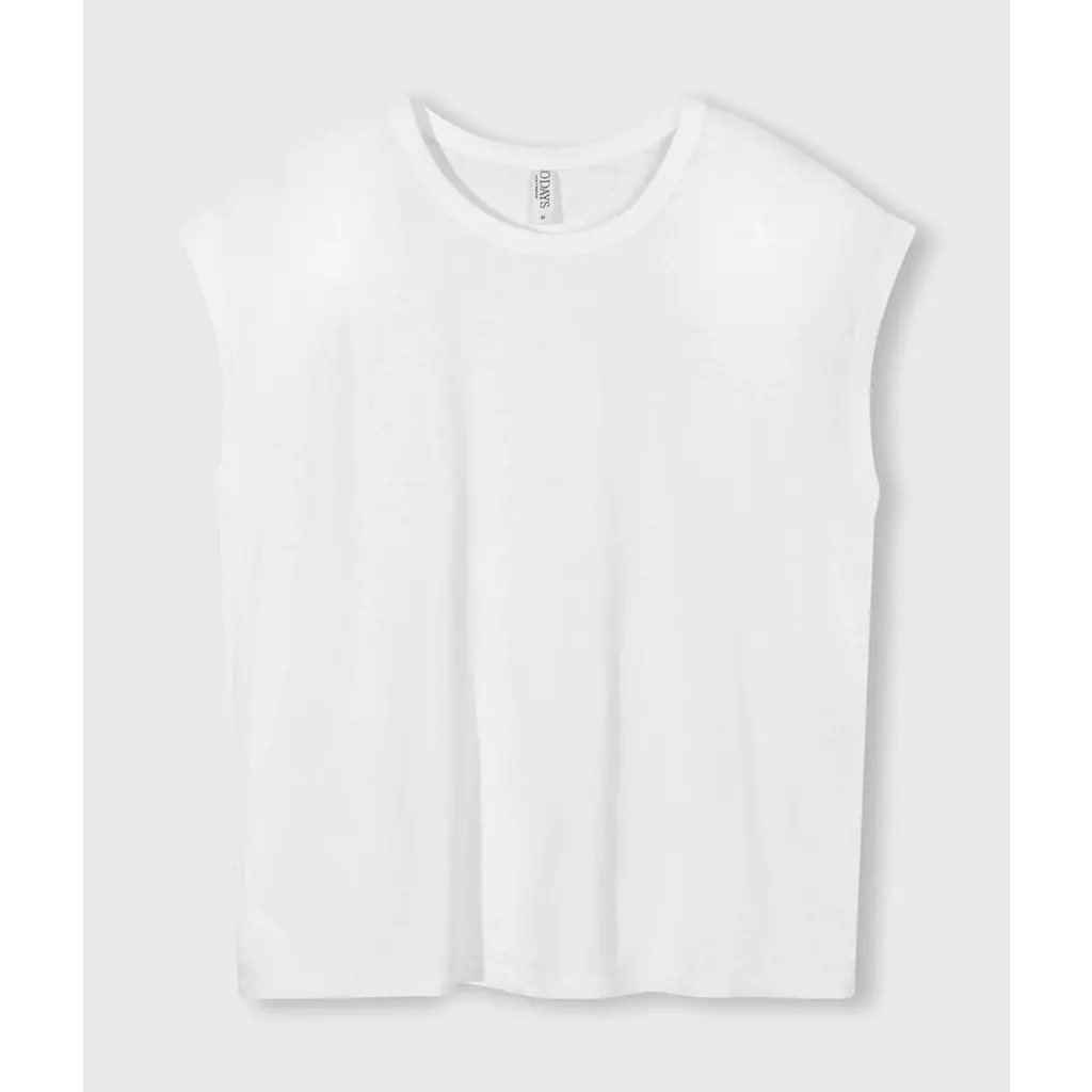 10 Days linnen mix t-shirt in white