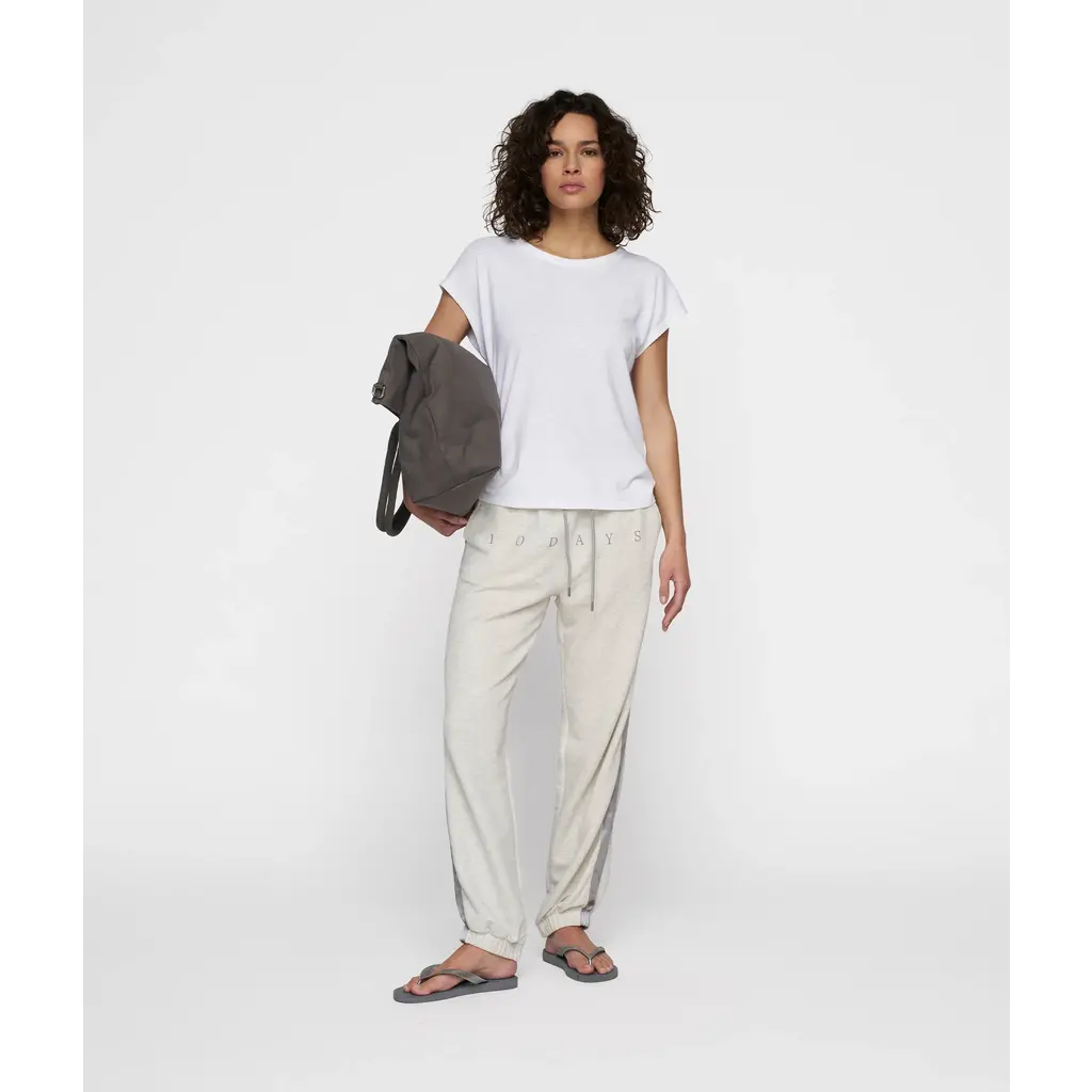 10 Days linnen mix t-shirt in white