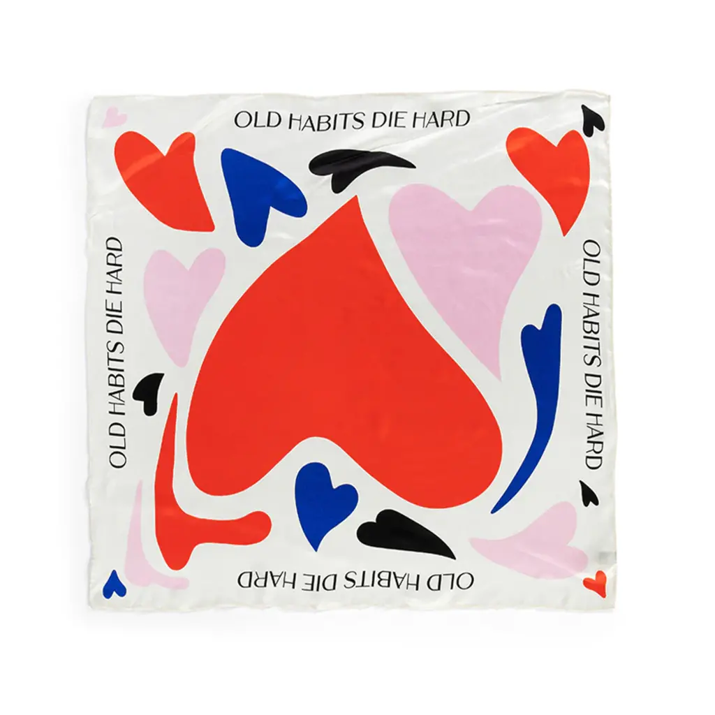 Old Habits Die Hard shawl/bandana in print old habits die heart