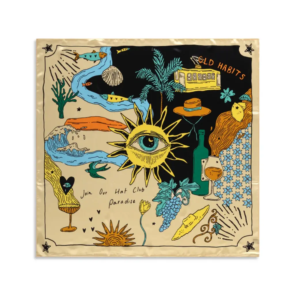 Old Habits Die Hard shawl/bandana in print the story of