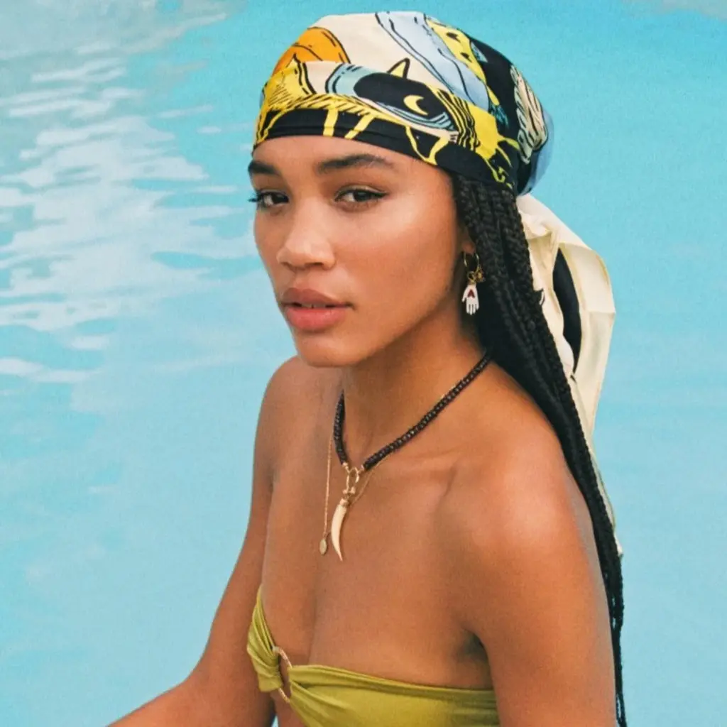 Old Habits Die Hard silk shawl/bandana in print the story of