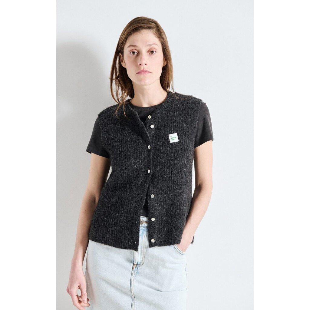 American Vintage mouwloos vest EAST19MCH25 in antraciet