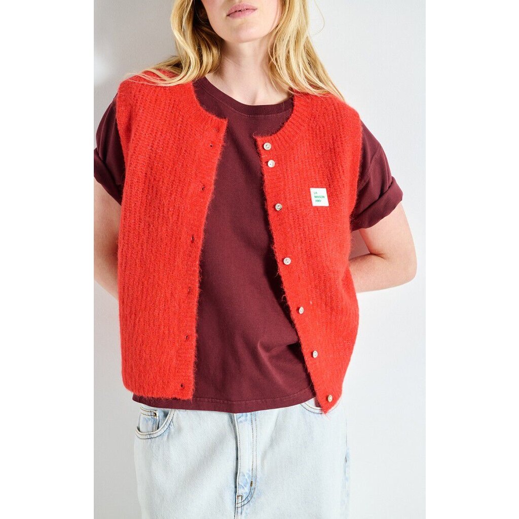American Vintage mouwloos vest EAST19MCH25 in piment chine
