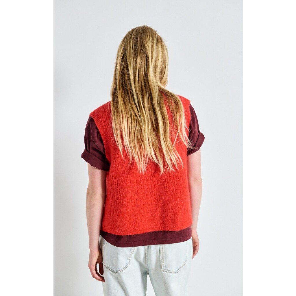 American Vintage mouwloos vest EAST19MCH25 in piment chine