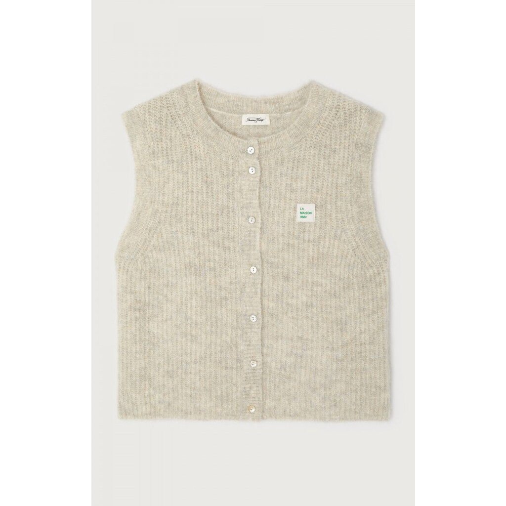American Vintage mouwloos vest EAST19MCH25 in poudreuse chine