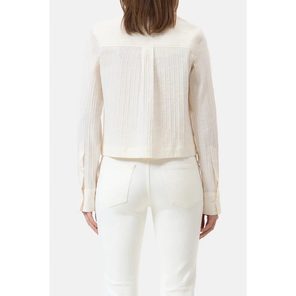 CLOSED cropped classic blouse C94375-260-22 in ecru