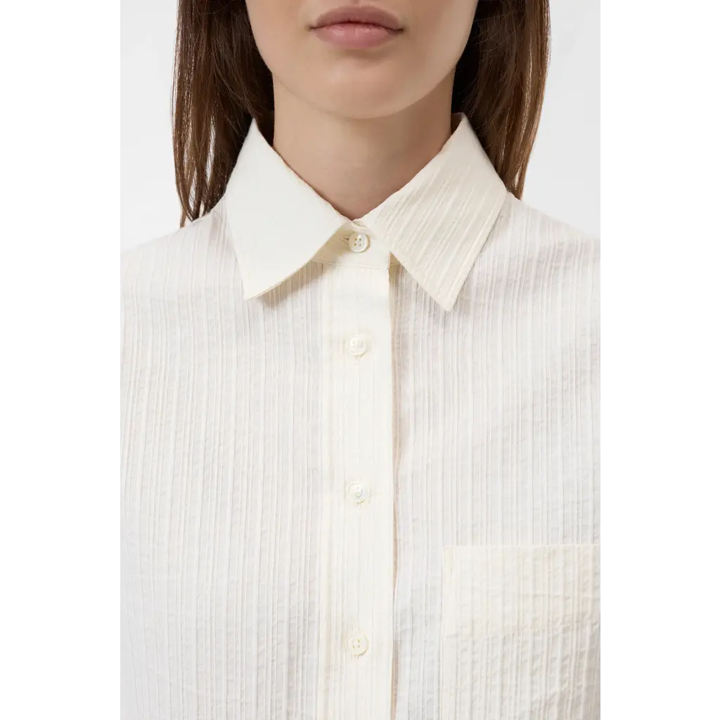 CLOSED cropped classic blouse C94375-260-22 in ecru