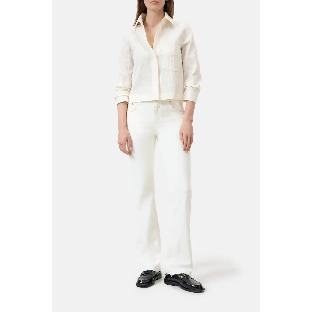 CLOSED cropped classic blouse C94375-260-22 in ecru