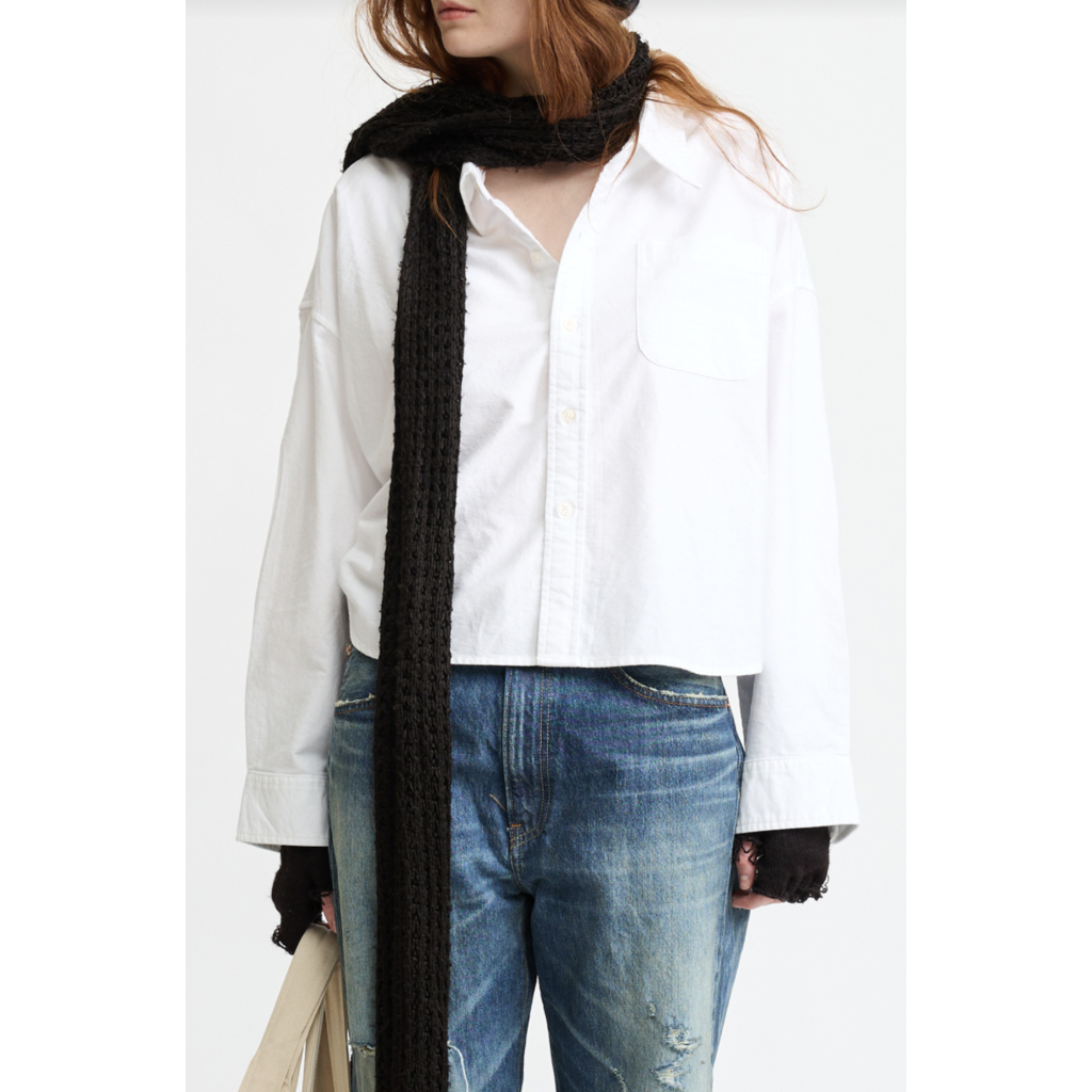 Denimist cropped blouse in white
