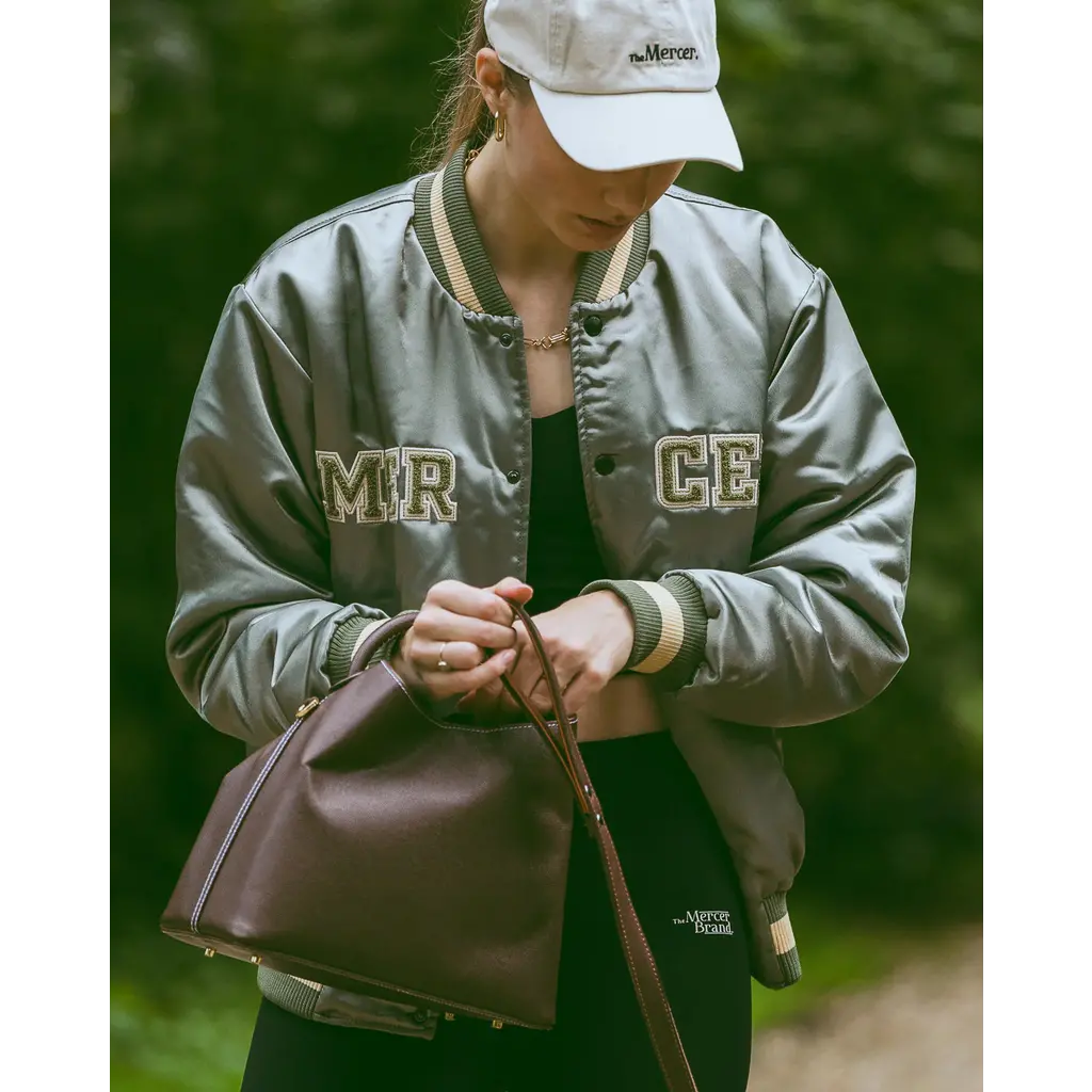 Mercer CR Varsity bomber in moss green