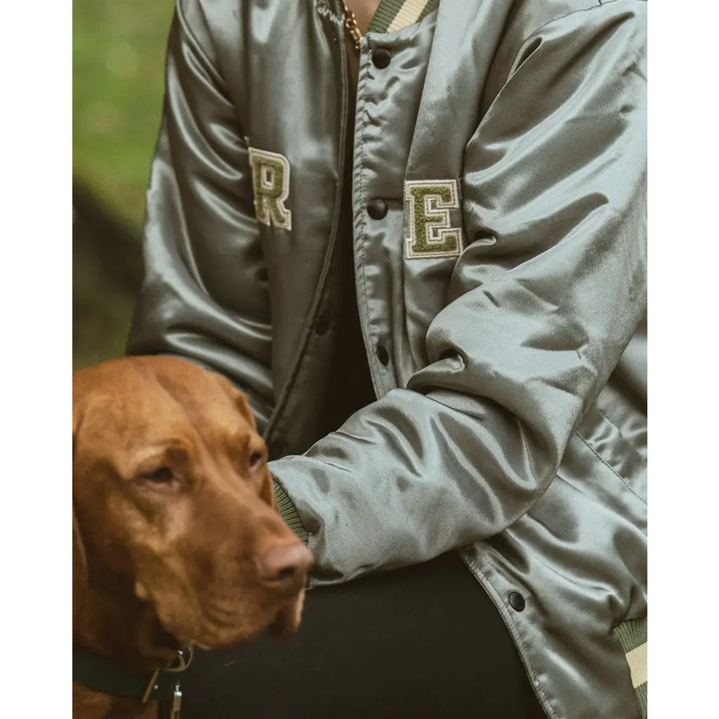 Mercer CR Varsity bomber in moss green