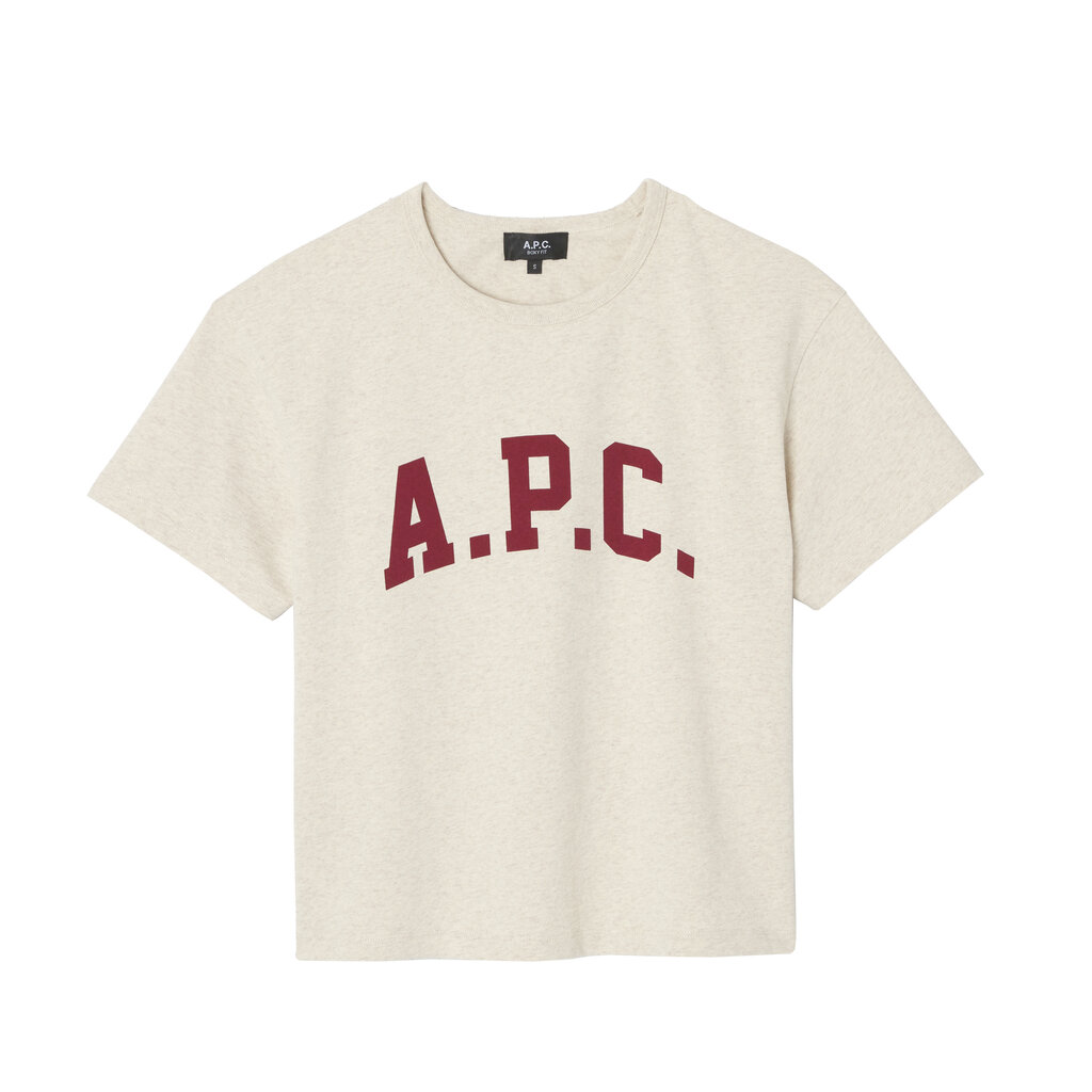 A.P.C. t-shirt Margaret in ecru chine/rouge