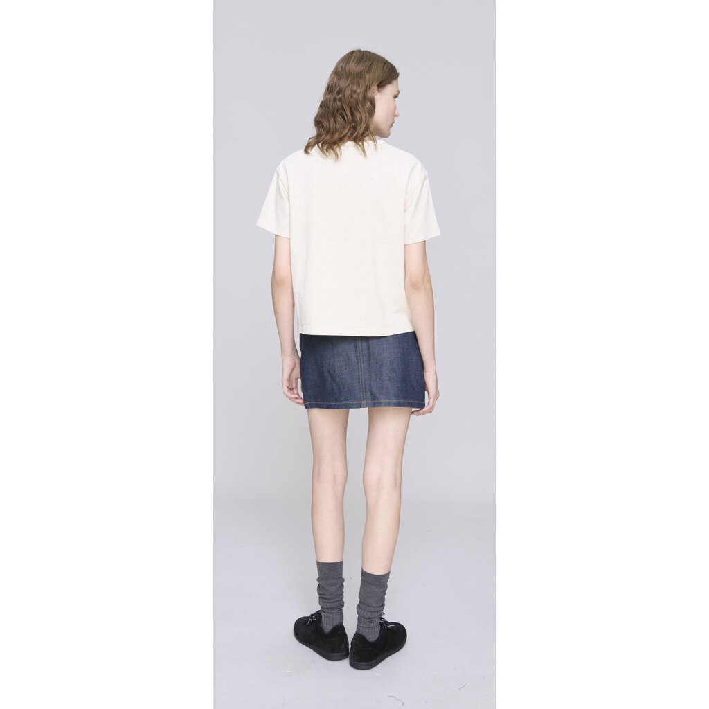 A.P.C. t-shirt Margaret in ecru chine/rouge