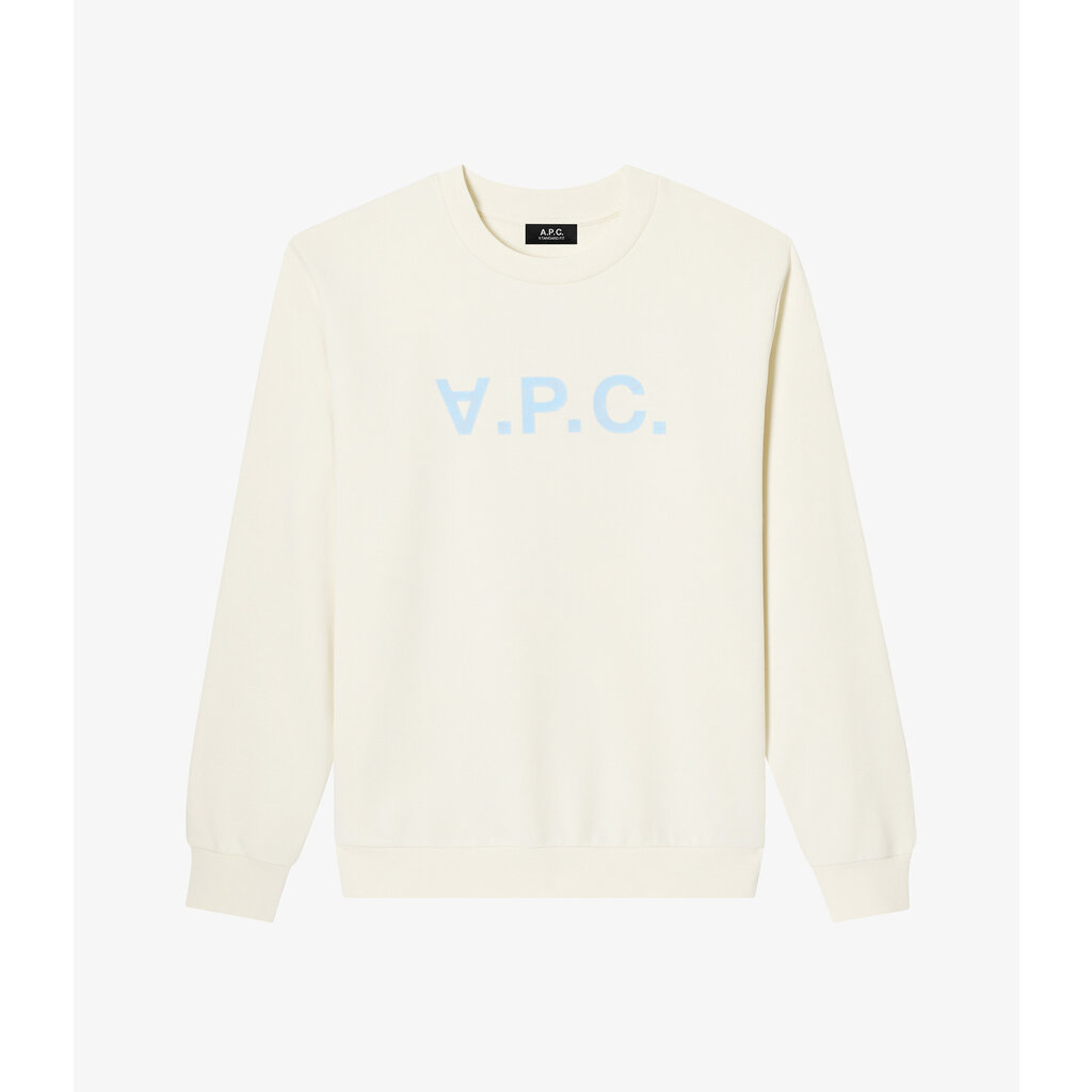 A.P.C. sweater Standard Grand VPC in ecru/bleu