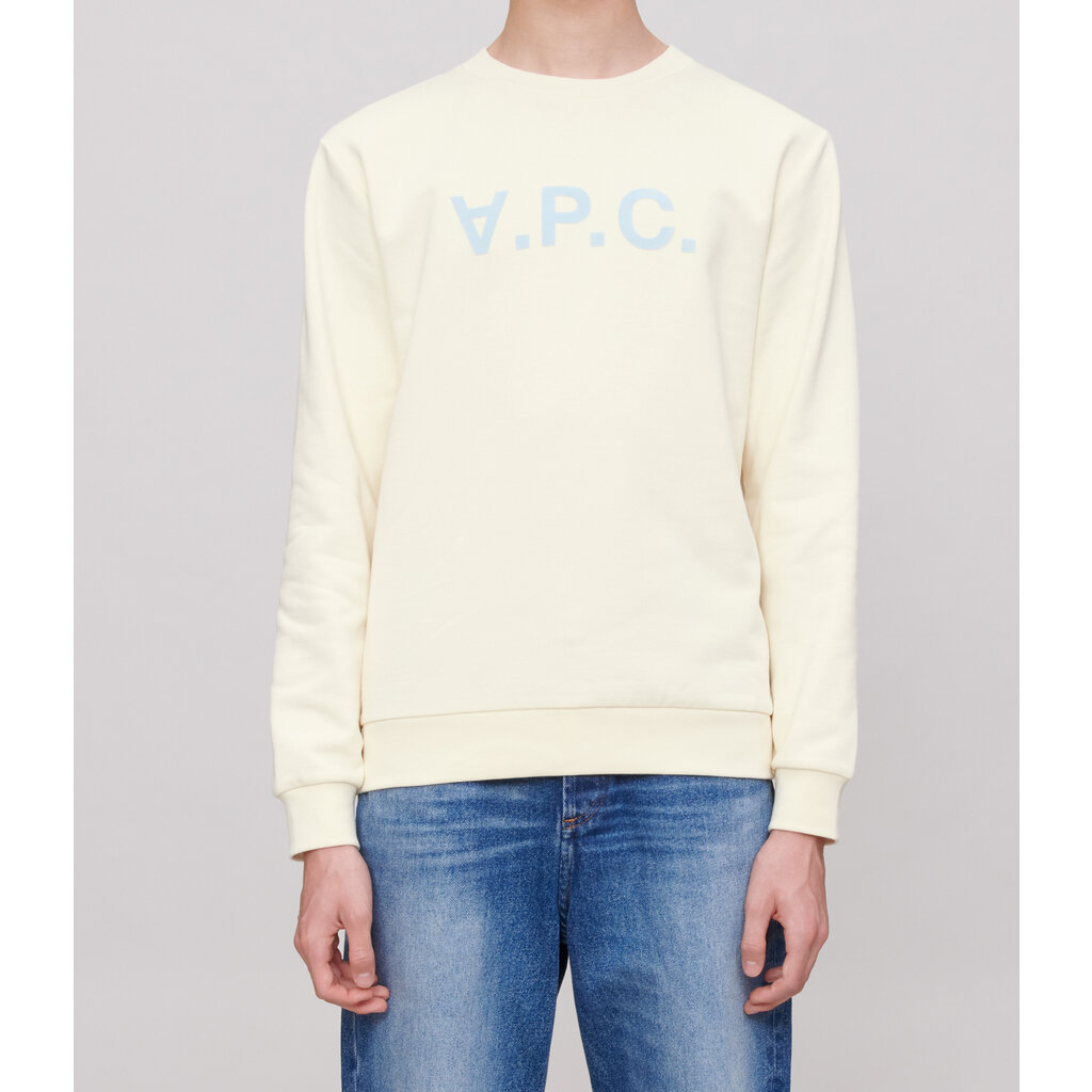 A.P.C. sweater Standard Grand VPC in ecru/bleu
