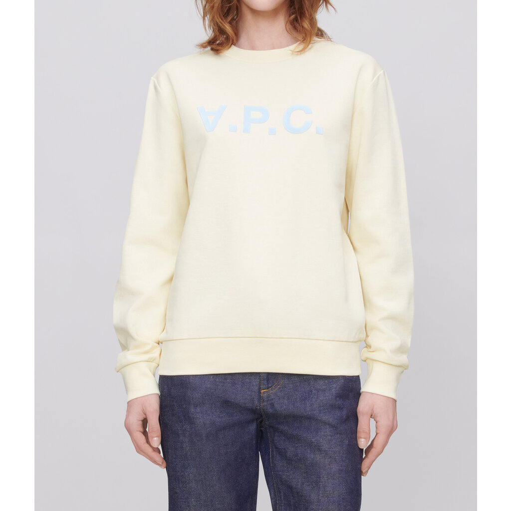A.P.C. sweater Standard Grand VPC in ecru/bleu