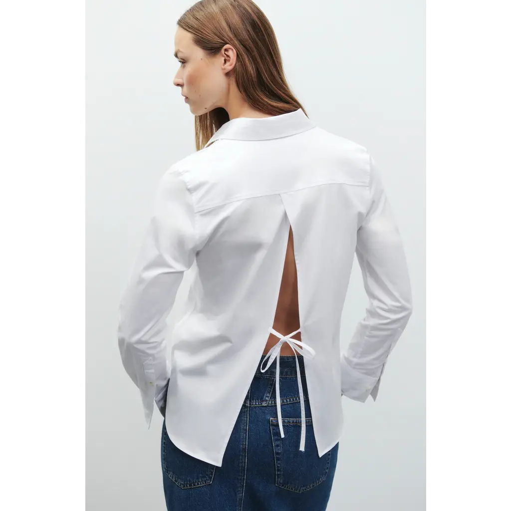 CLOSED blouse met strik detail C94673-252-22 in white