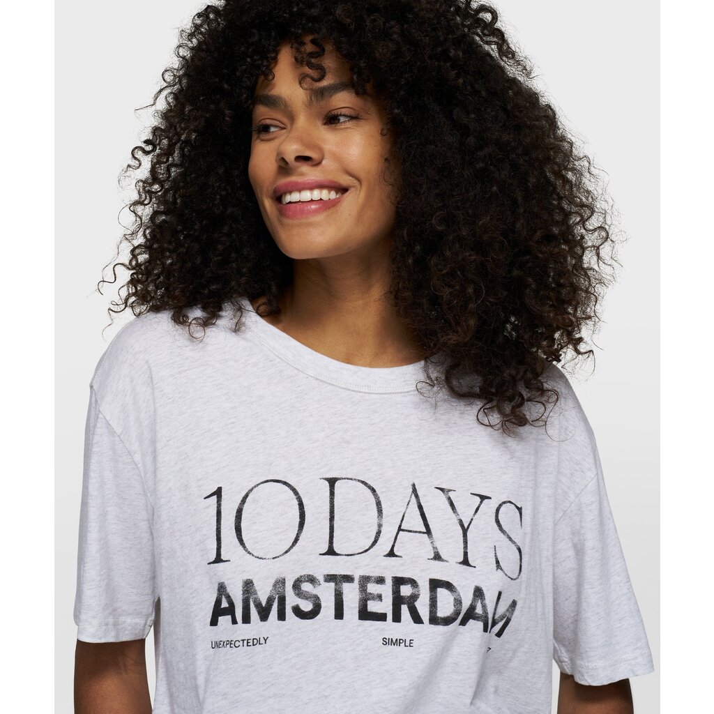 10 Days crew neck t-shirt logo in white-grey melee
