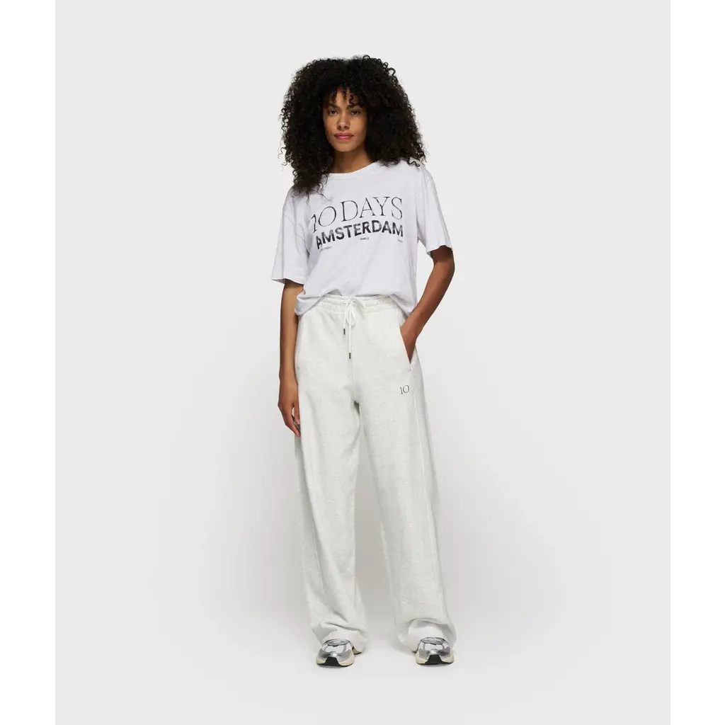 10 Days crew neck t-shirt logo in white-grey melee