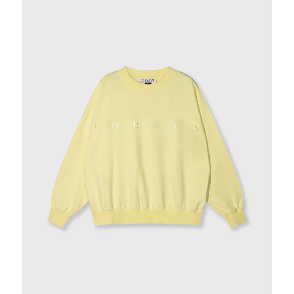 10 Days oversized sweater logo in pastel yellow