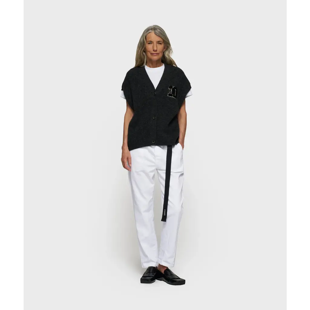 10 Days pantalon met riem in optic white