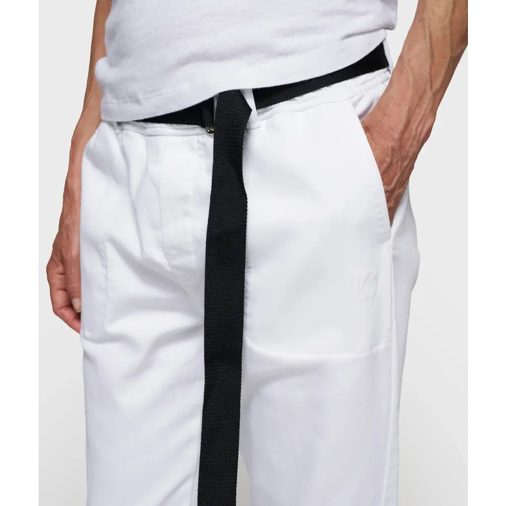 10 Days pantalon met riem in optic white