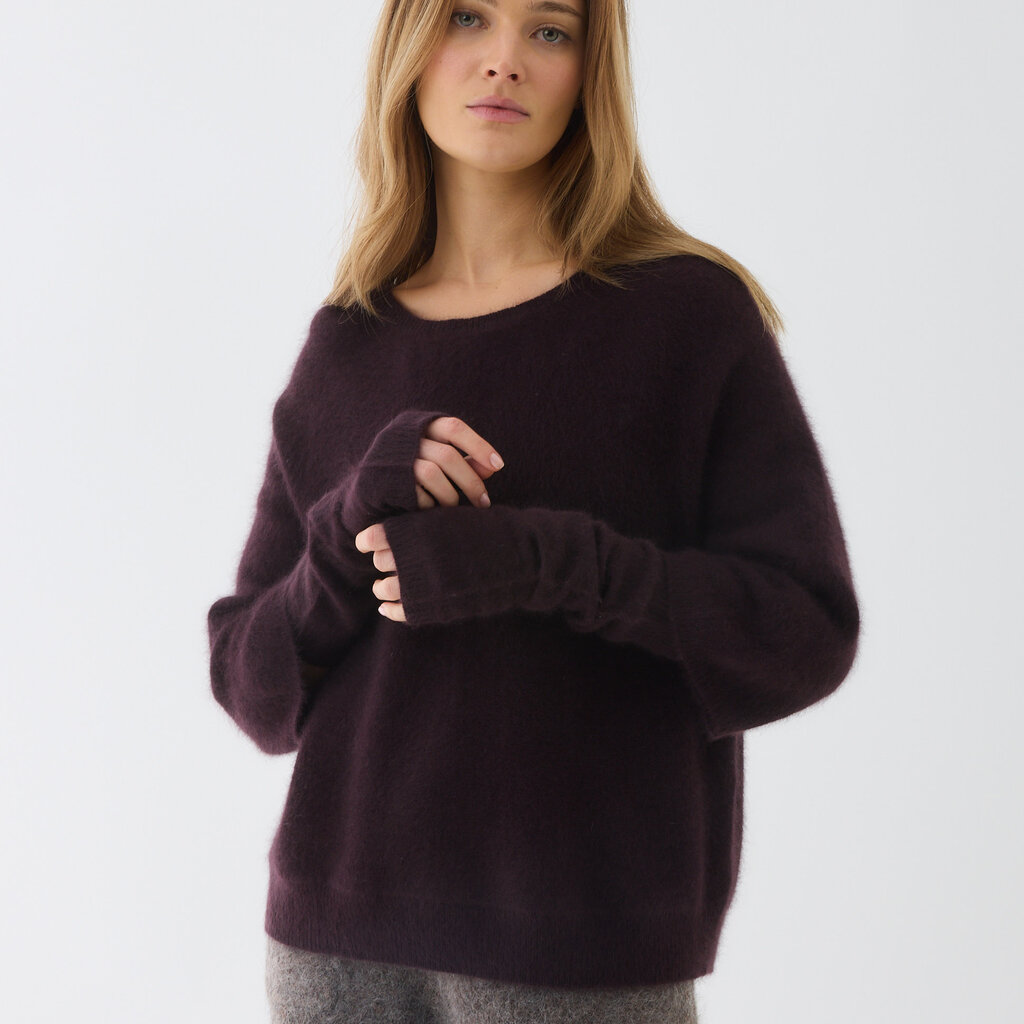 Majestic vingerloze wanten FMT002 in aubergine
