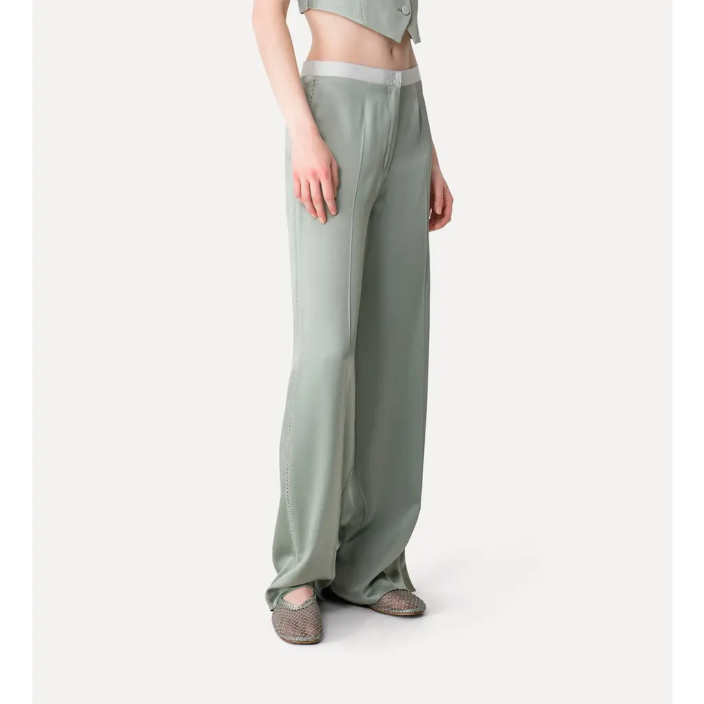 Forte Forte pantalon satin 14061 in lichene