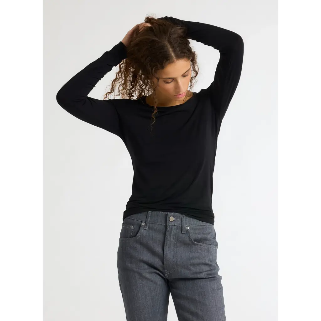 Majestic t-shirt lange mouw FTS008 Col Rond in black