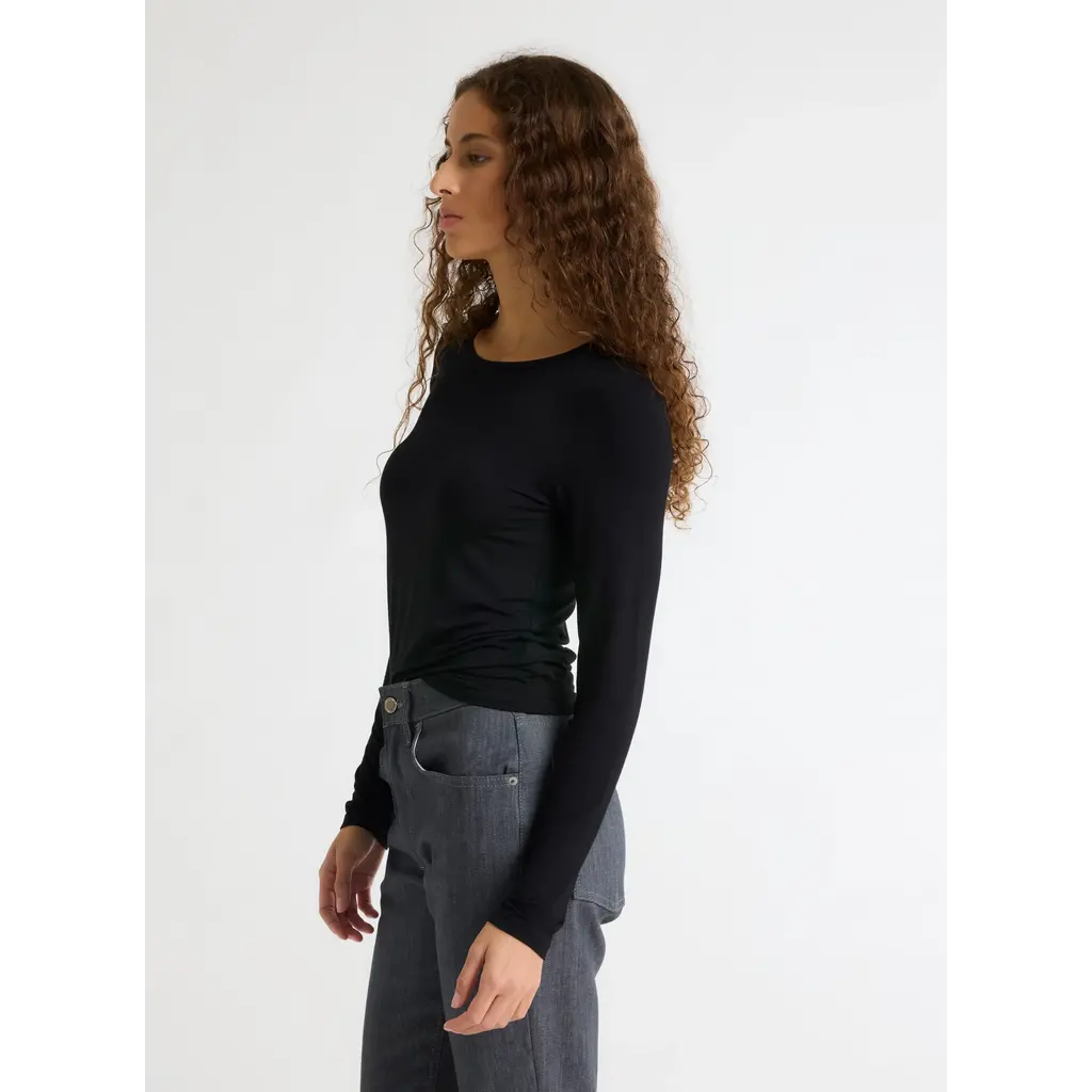 Majestic t-shirt lange mouw FTS008 Col Rond in black