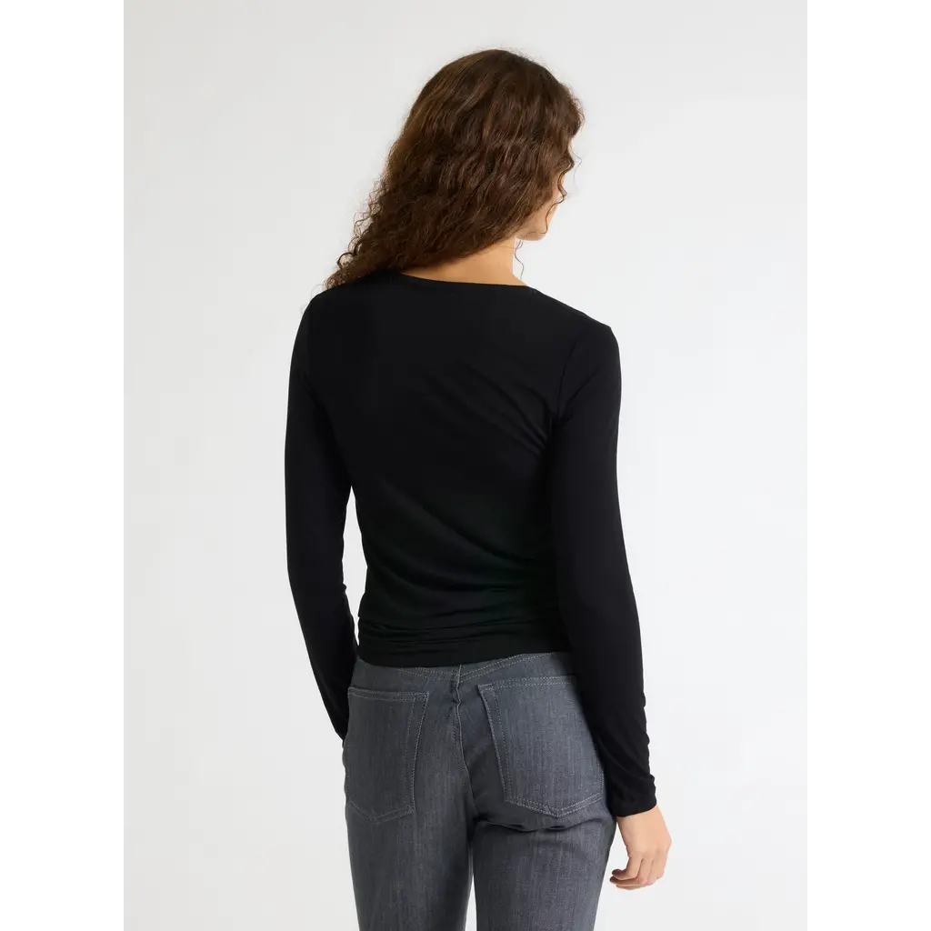 Majestic t-shirt lange mouw FTS008 Col Rond in black