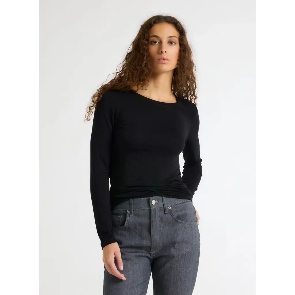 Majestic t-shirt lange mouw FTS008 Col Rond in black