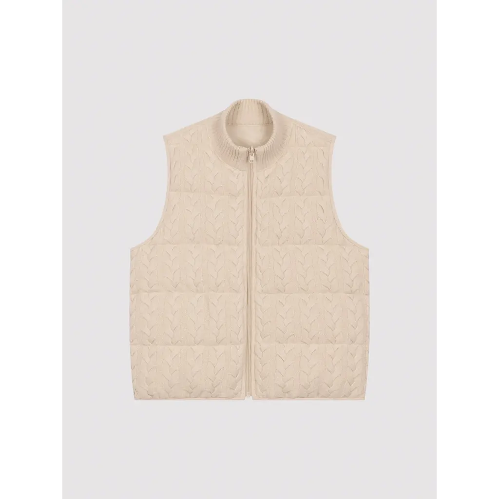 Repeat mouwloos vest 200280 in natural