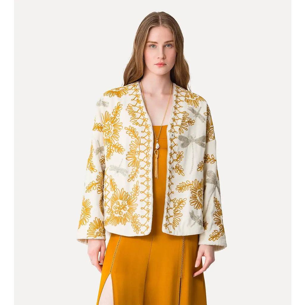 Forte Forte jasje Embroidery Kimono 14039 in ambra