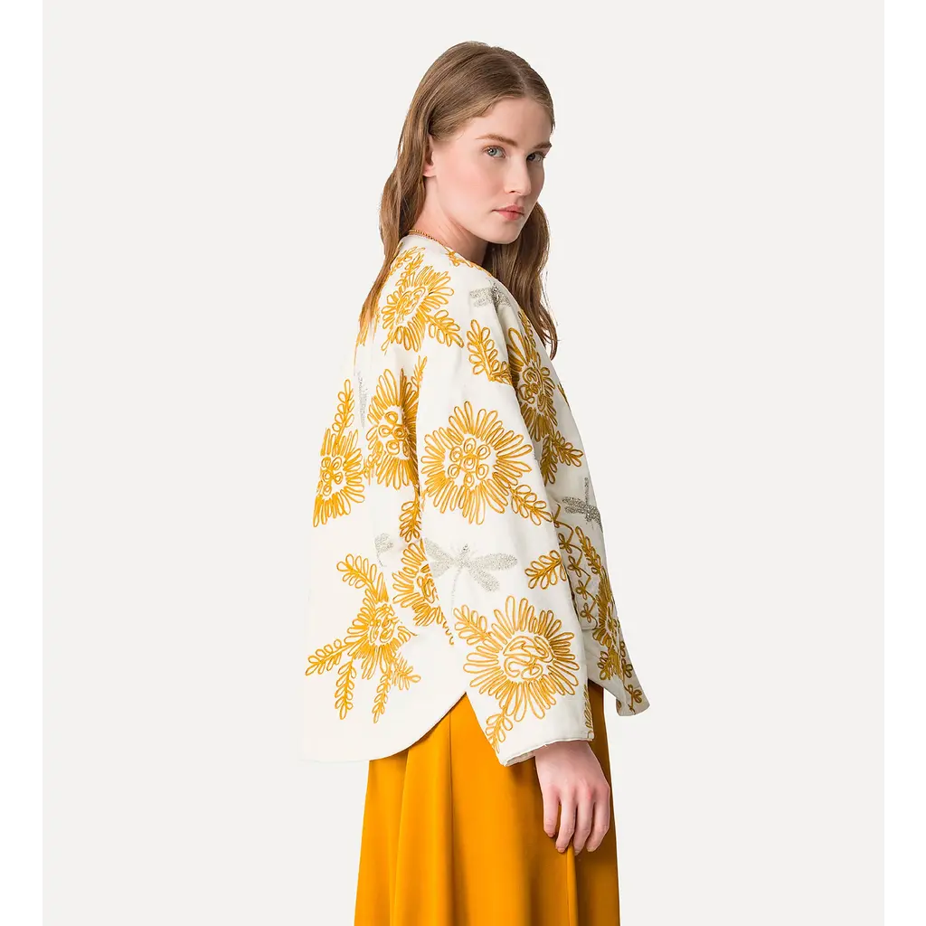 Forte Forte jasje Embroidery Kimono 14039 in ambra