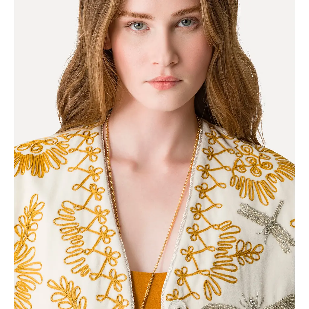 Forte Forte jasje Embroidery Kimono 14039 in ambra