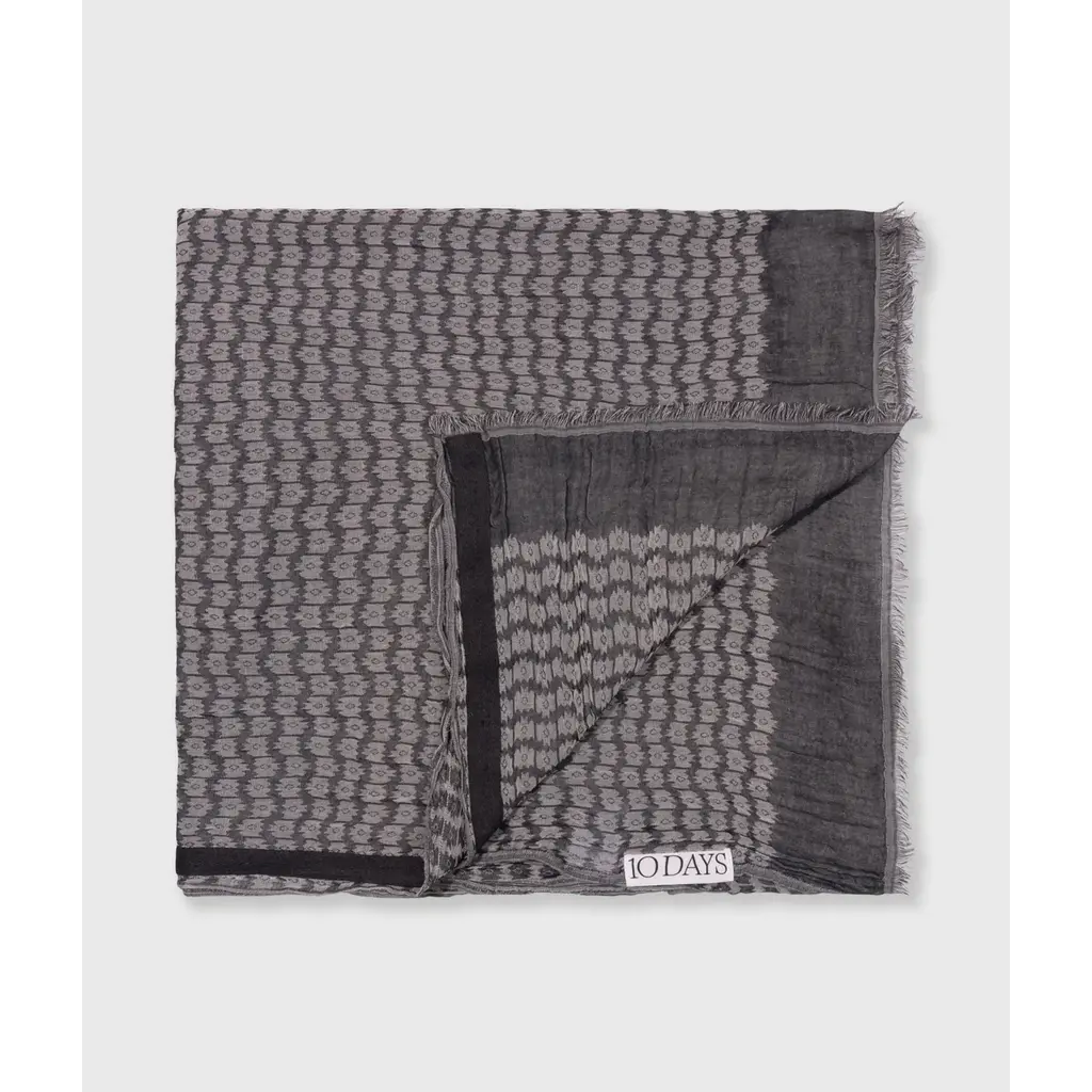 10 Days shawl Ikat in dark navy