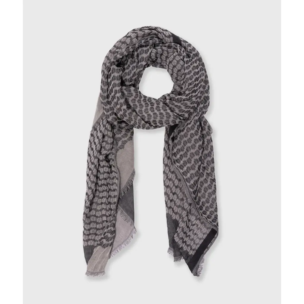 10 Days shawl Ikat in dark navy