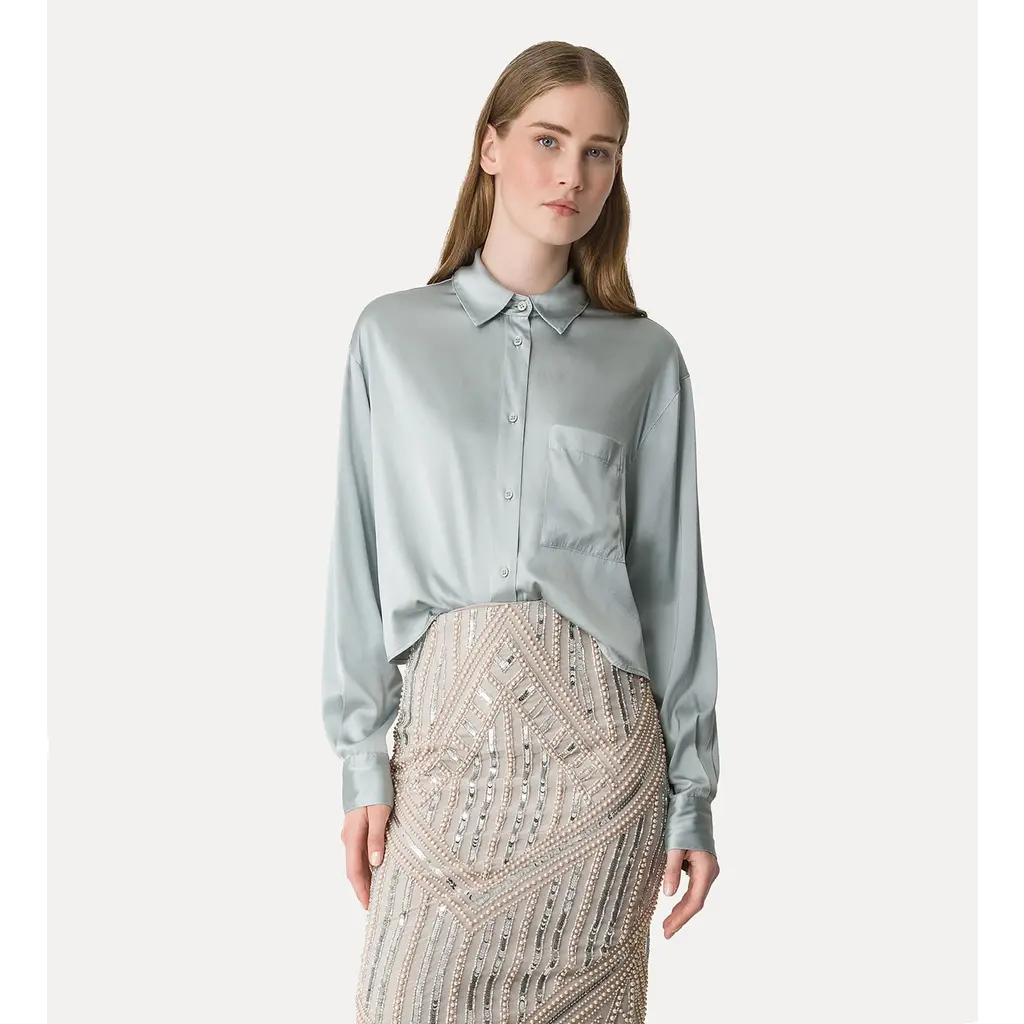 Forte Forte blouse Silk Shirt 14372 in pearl