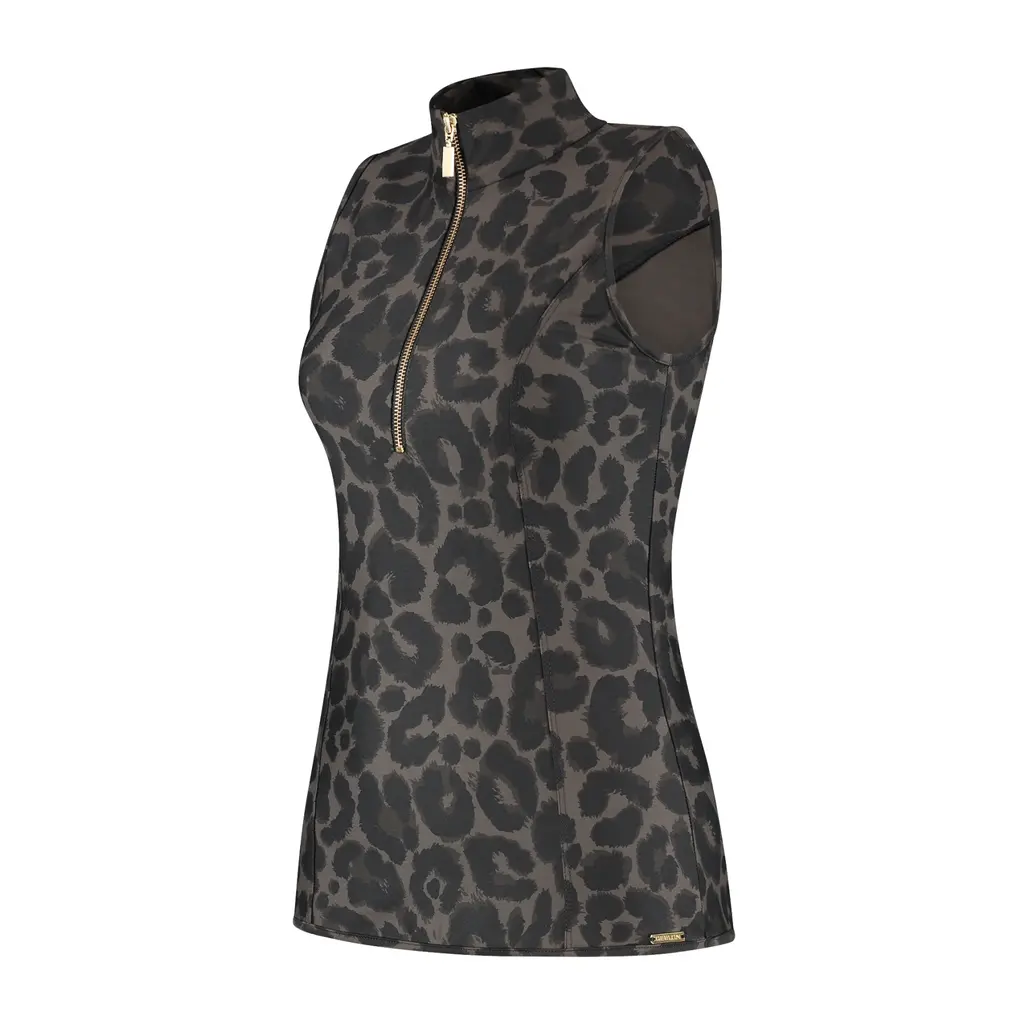 Deblon Sports Rosy Sleeveless Top in leopard cacao