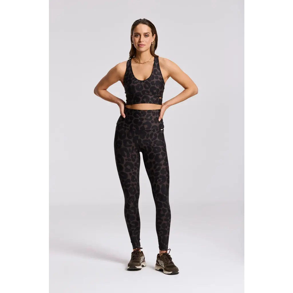 Deblon Sports classic legging highwaisted in leopard cacao