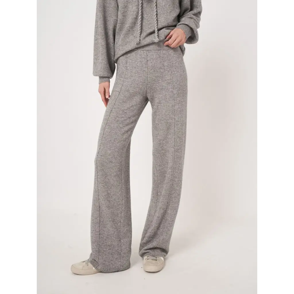Repeat wollen pantalon in light grey