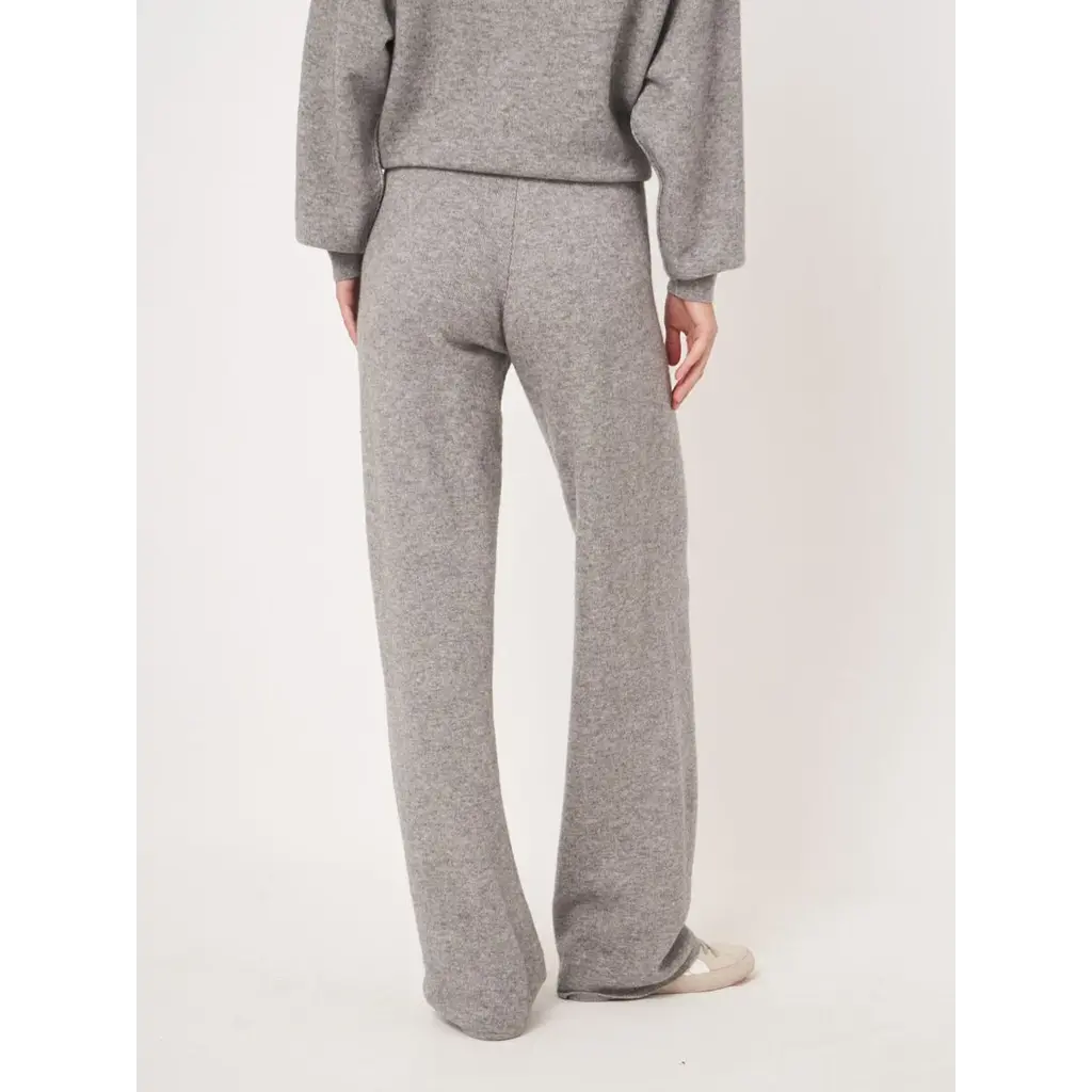 Repeat wollen pantalon in light grey