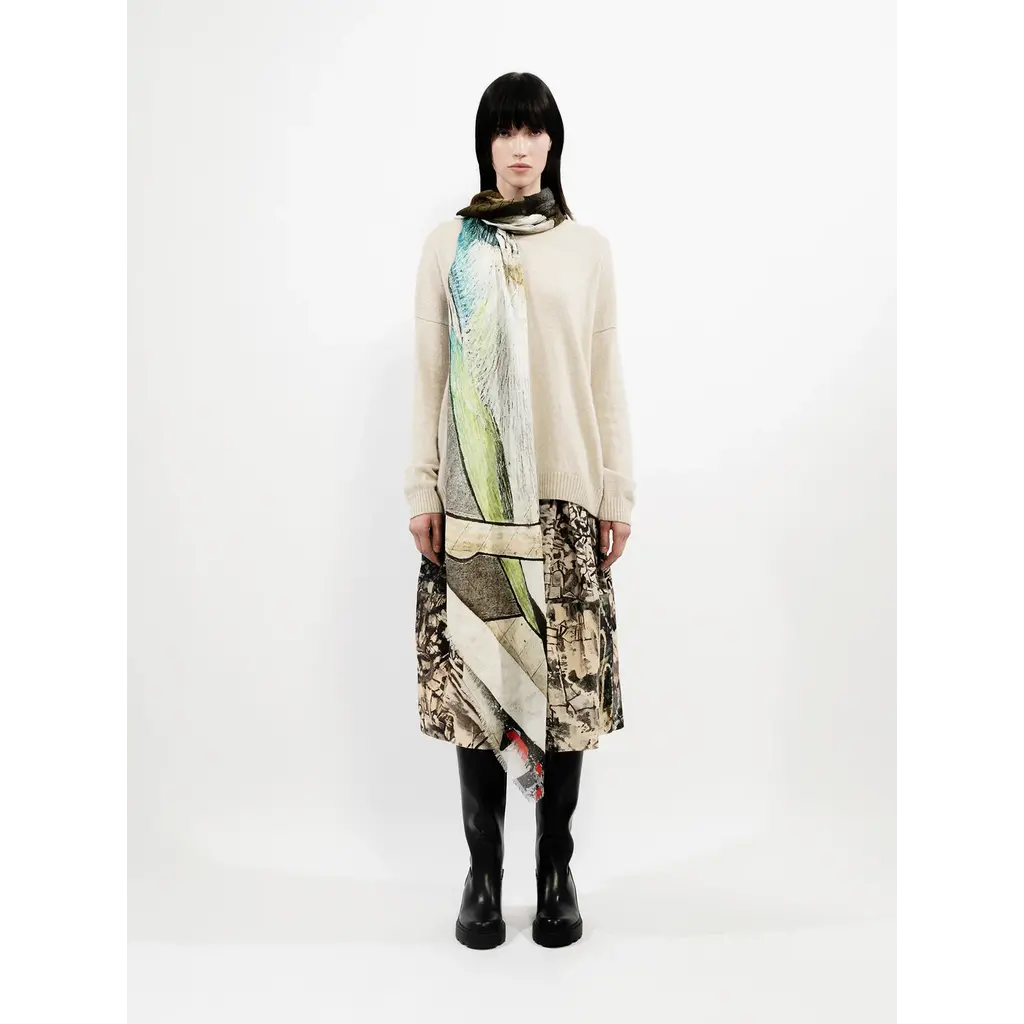 Talking Walls shawl Ela Single Face in print melody