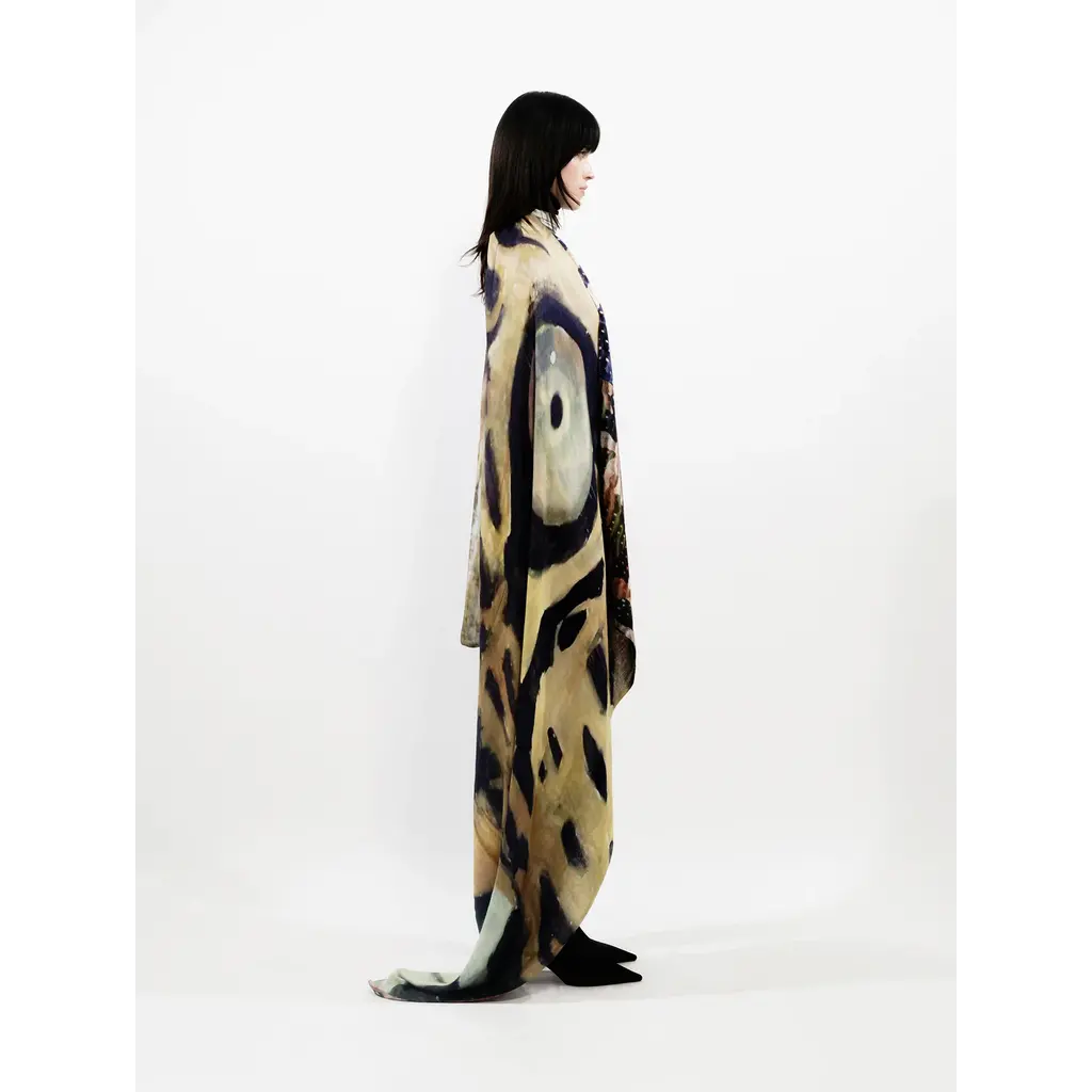 Talking Walls shawl Ava Double Face in prints leopard/cameo