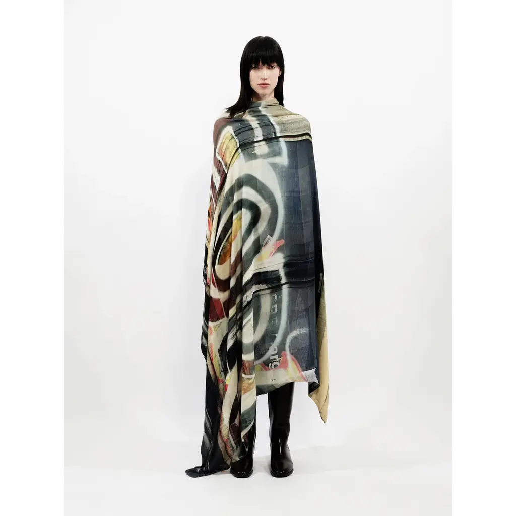 Talking Walls shawl Ava Double Face in print for ever